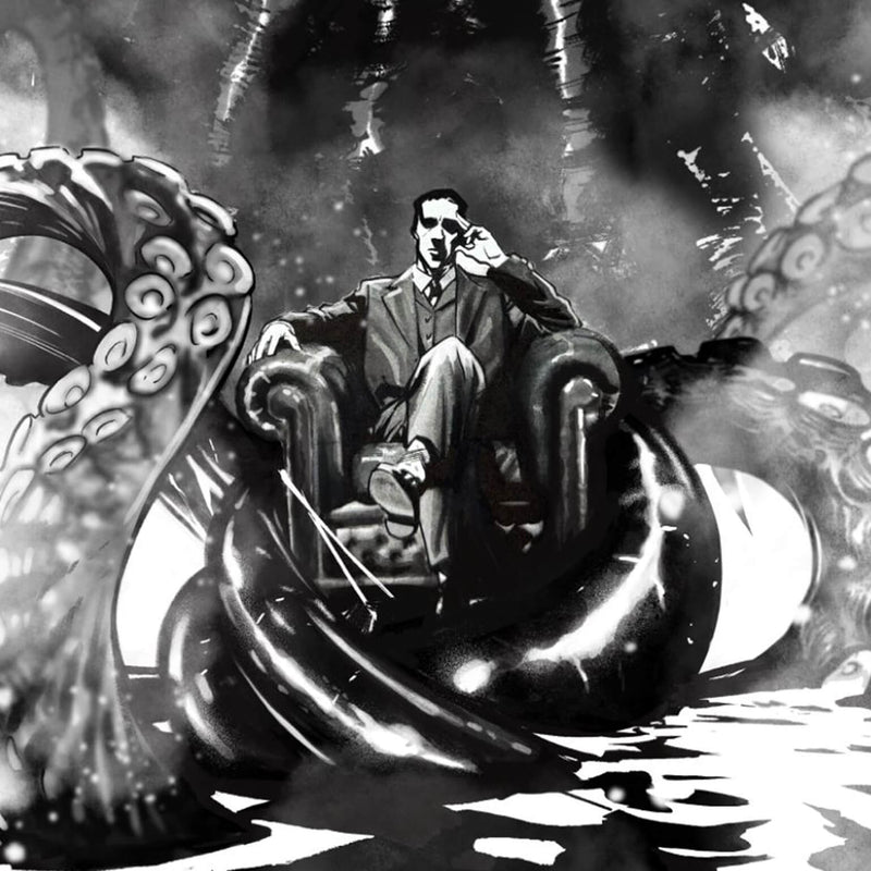 H.P. Lovecraft art print by Francesco Manna — 30×40cm exhibition quality B&W | Studio Everart