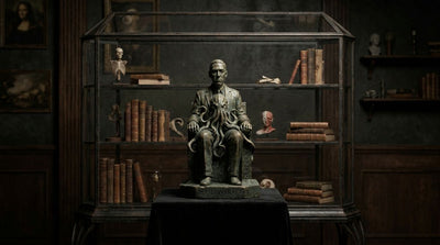 Lovecraft as fine art collector icon — premium polystone statue in dramatic lighting | Studio Everart