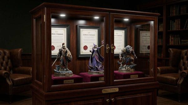 Limited edition horror collectibles — three numbered premium statues in display | Studio Everart