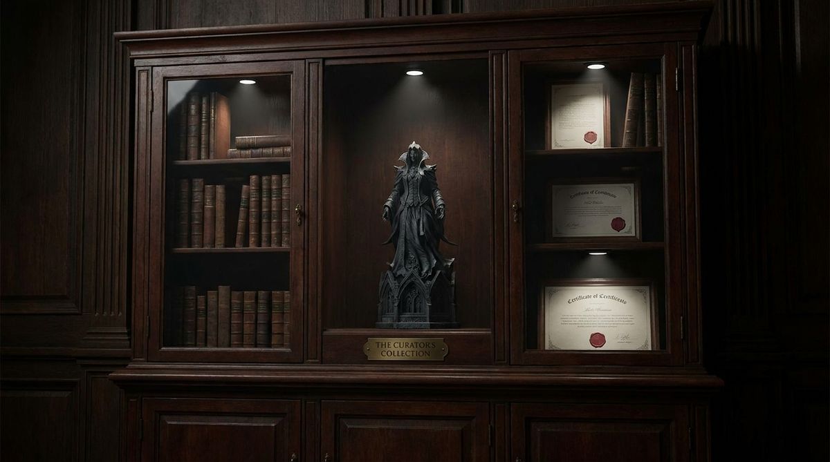 Premium horror collectibles display — rare books and limited edition statues | Studio Everart