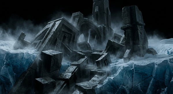 Ancient non-Euclidean pre-human stone city half-buried under Antarctic ice
