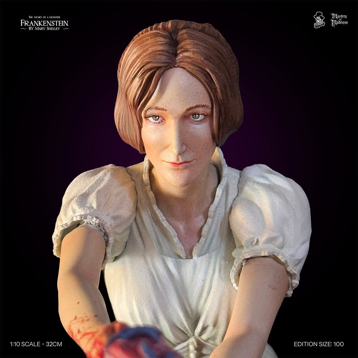 Mary Shelley figure portrait detail, Frankenstein Creators Edition collectible