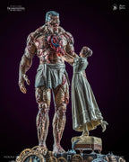 Frankenstein Creators Edition statue – low-angle front view of the Creature and Mary Shelley