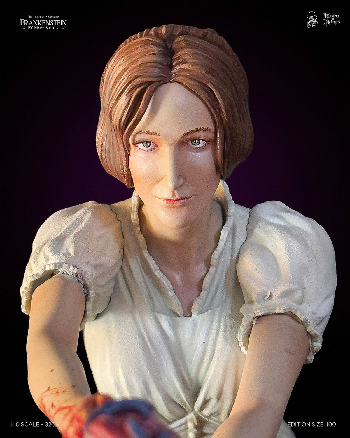 Mary Shelley figure portrait detail, Frankenstein Creators Edition collectible